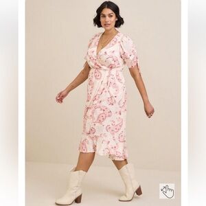 Torrid | Midi Swiss Linen Surplice Dress 4X